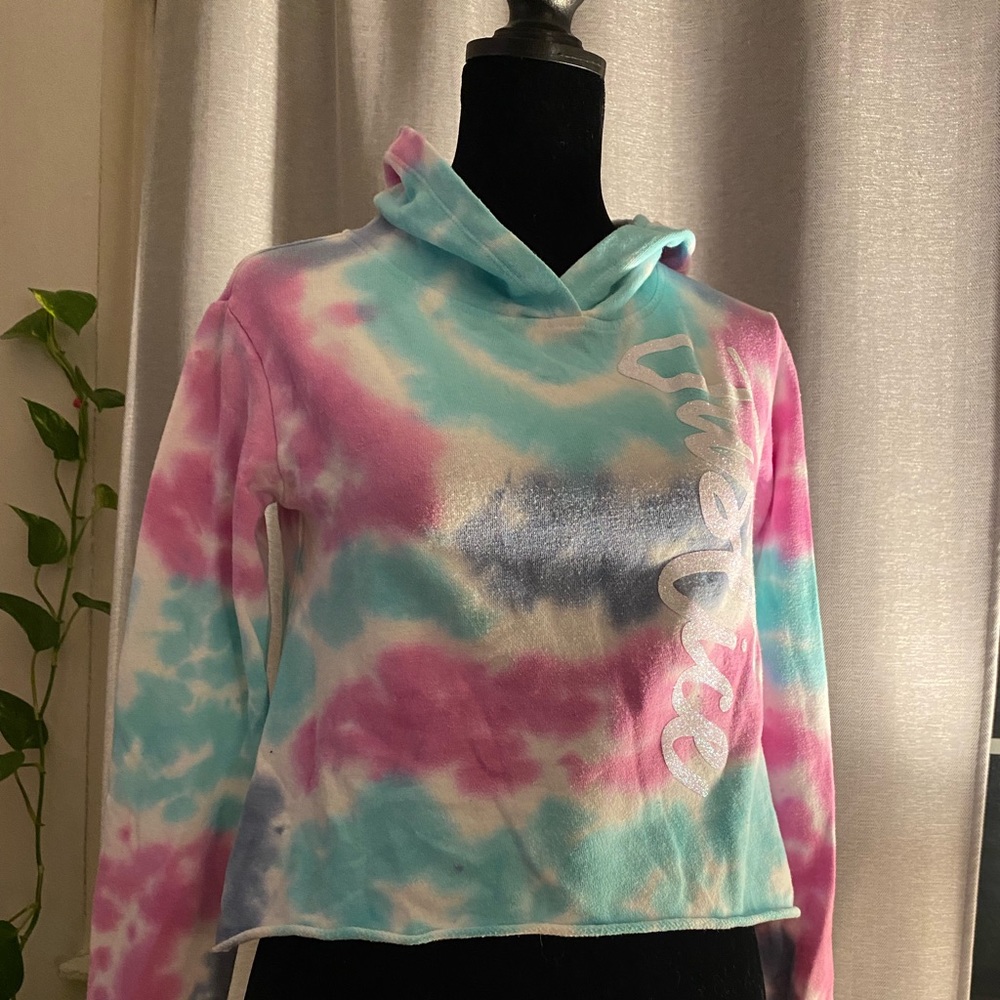 Justice Tie dye Crop sweater. Size 8